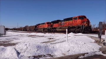 BNSF 9019 Leading NB Empty Coal Drag in Lenexa, KS on February 20, 2022