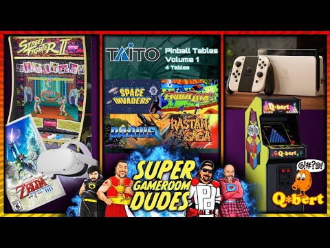 Arcade1UP Partycades! TAITO Pinball! Switch OLED! Q*Bert! Skyward Sword, VR, & More! from Super GameRoom Dudes