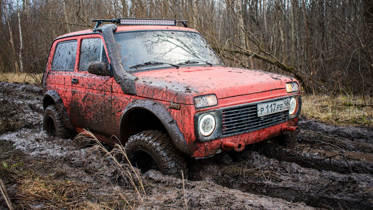 Нива, Nissan patrol, Jeep cherokee. Колея оказалась