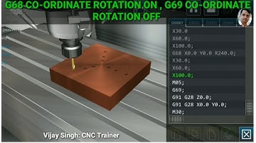 #G68 -#CO-ORDINATE ROTATION ON & G69- CO- ORDINATE ROTATION OFF. ON VMC MACHINE BY VIJAY SIR ..