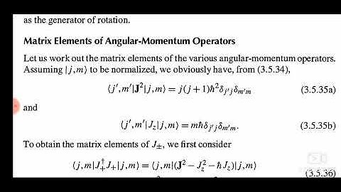 M3 L6 Matrix elements of angular momentum operators