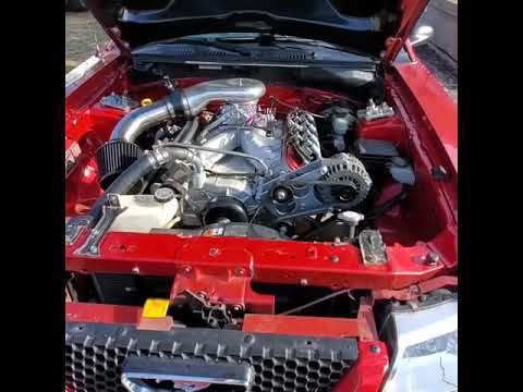 2002 mustang ls swap project car walk around just before running - YouTube