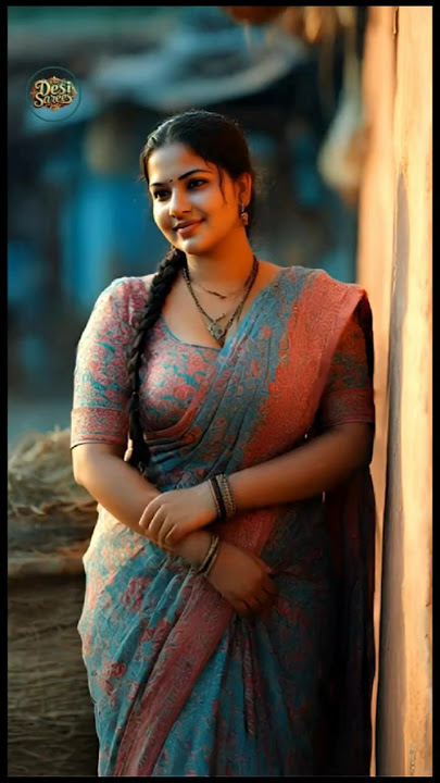 ✨🌸 Ultimate Blue–Pink Village Saree Styling Mood for Elegant Women! 👑 | #DesiSarees #VillageElegance