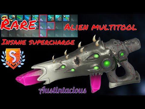 S-class 24 slot Alien rifle multitool. Green body with cyan blue