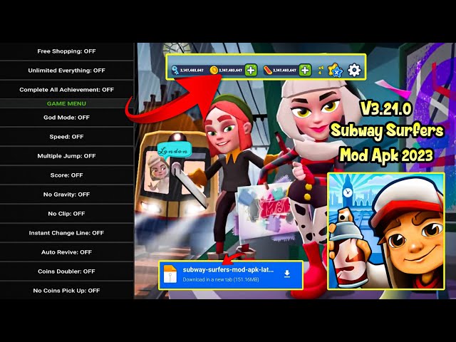 MOD MENU VIP SUBWAY SURFERS V2.36.0, TUDO INFINITO, GOD MOD, COMPRAS  GRÁTIS