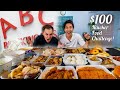 $100 HAWKER FOOD CHALLENGE! | Eating the entire ABC Brickwork Hawker Centre! | Singapore Street Food