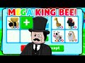 Trading MEGA NEON KING BEE in Rich Adopt Me Server (Roblox trading proof)
