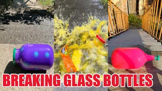 Breaking Glass Bottles &amp; Balloon Drops 💥Crushing Crunchy &amp; Soft Things!#asmr #satisfying
