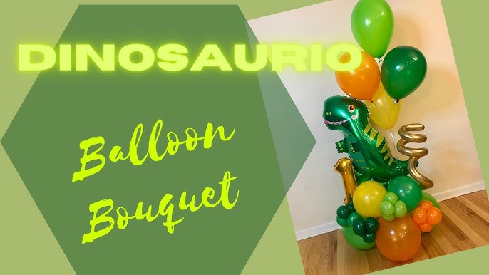 Bouquet dinosaurio  Globos dorados, Globos, Verde