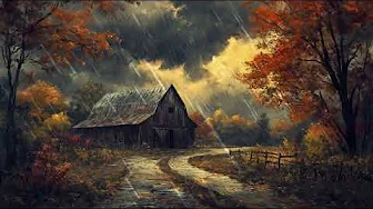Thunderstorm Over Autumn Farm | Rain & Thunder Sounds | Fall Screensaver for Relaxation & Sleep
