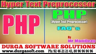 Web Devlopment|Php(Hyper Text Preprocessor)|FAQ`s by Manideep