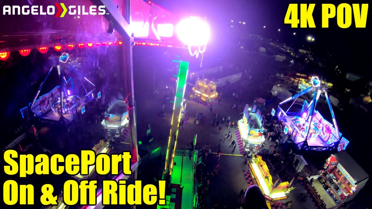 Spaceport In 4K At Night | On & Off Ride | POV | Virginia State Fair ...