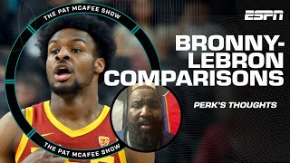 IT'S UNFAIR! 🗣️ Kendrick Perkins doesn't like the Bronny James-LeBron comparisons | Pat McAfee Show