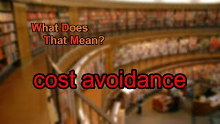 What does cost avoidance mean?