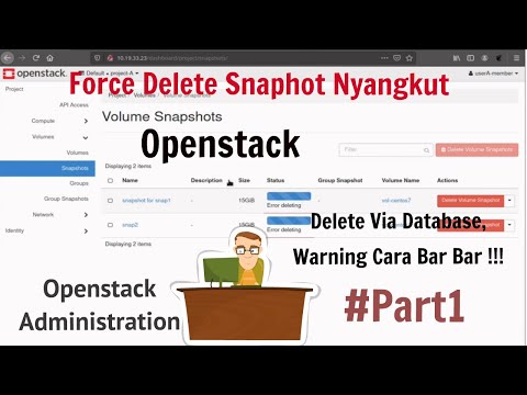 openstack force delete snapshot yang nyangkut gak bisa di hapus, via database #openstack indonesia