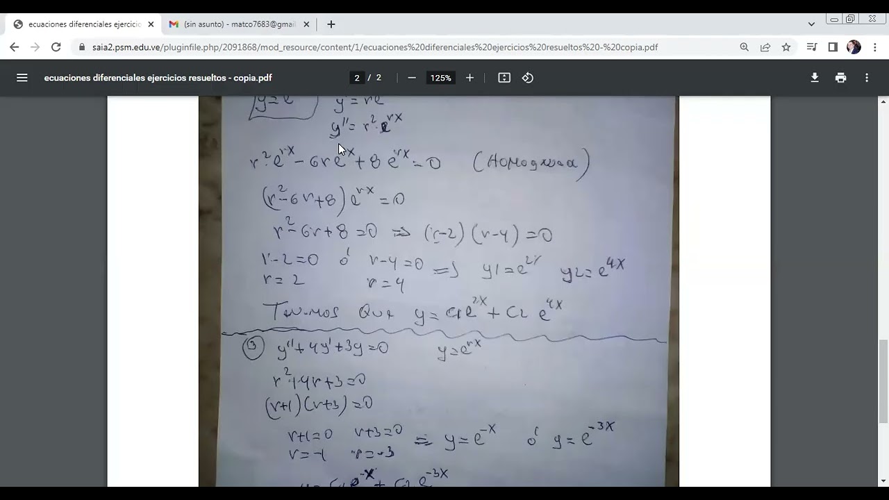 Ecuaciones diferenciales de orden 2