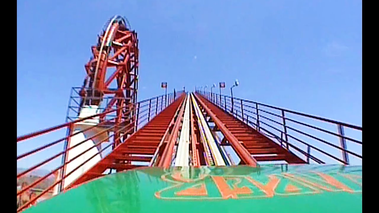 Viper (2002 Off-Ride Footage and POVs) - Six Flags Magic Mountain California USA