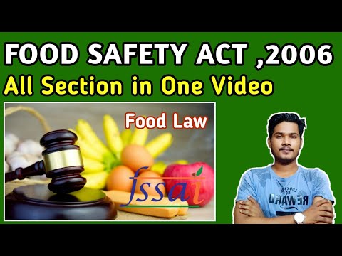 Food Safety And Standards Act,2006 : FSSA 2006:FSSAI: Full Section in one Video.