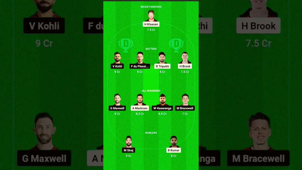 Tata IPL | 18 may 2023,today  match dream 11 prediction team,best team today match SRH V/S RCB 