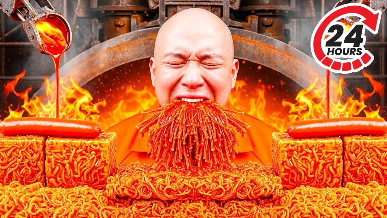 【ASMR】Finish It All SPICY FOOD to Be Free!? Challenge Win Your Freedom Within 24 Hours 🔥AI ASMR