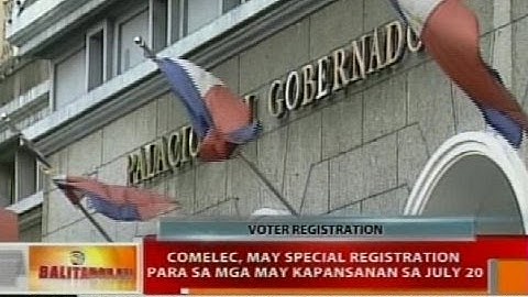 BT: Comelec, may special registration para sa mga may kapansanan sa July 20