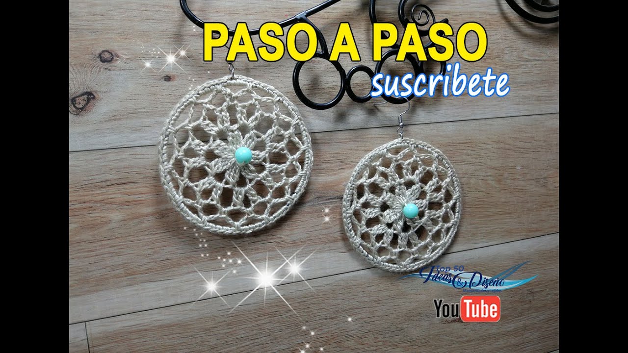 Aretes en crochet sobre argollas, Hermosos modelos