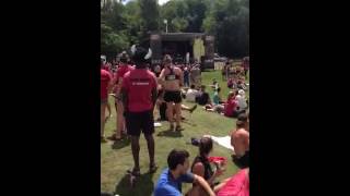 Warrior dash Harlem shake dance.