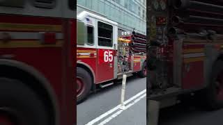 FDNY Engine 65 (SPARE) Rolling By, THE MIDTOWN MOB CREW NYC shorts fdny firetrucks nyc
