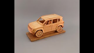 Jeep Renegade Модель из дерева. Scale wood car model. Shorts