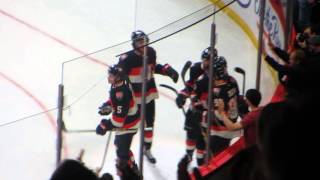 Alex Chiasson scores a goal during the Predators @ Senators hockey game