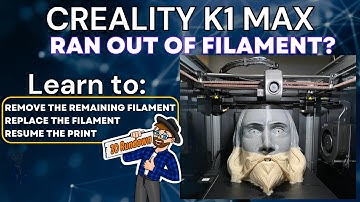 Creality K1 MAX ran out of Filament? How to: Remove, Replace, RESUME