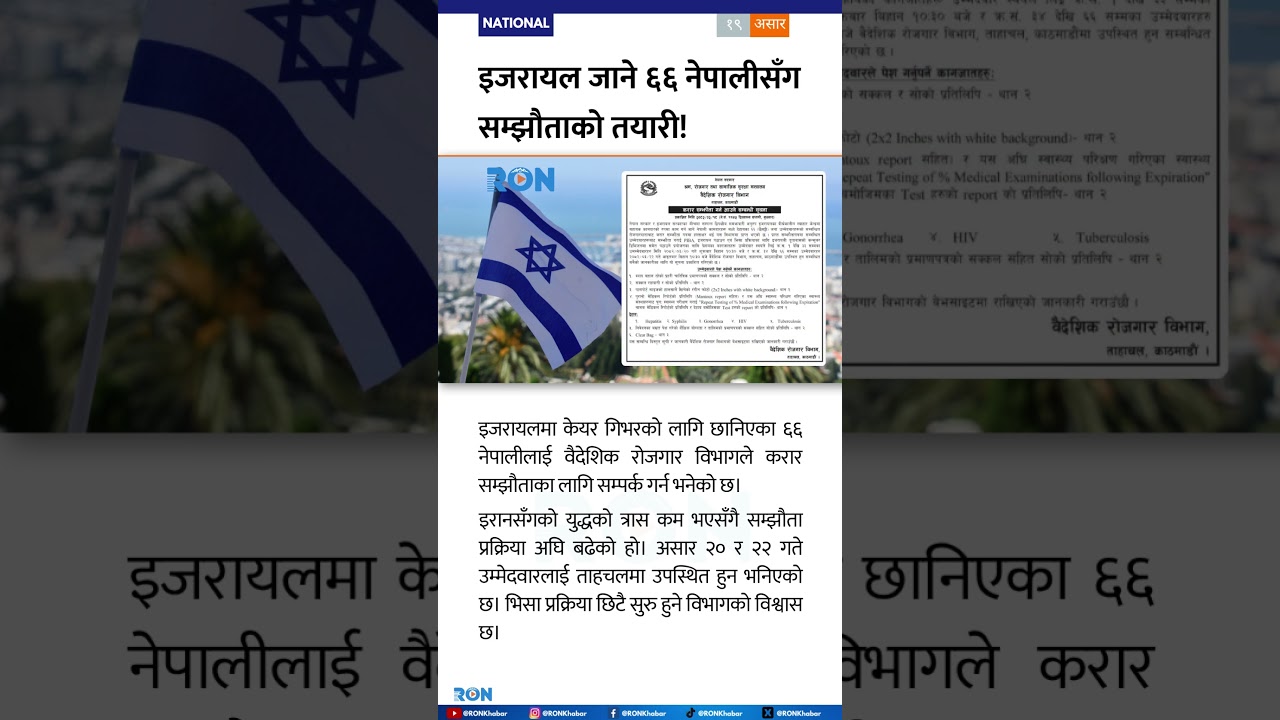 Israel Resumes Caregiver Contracts: 66 Nepalis Called Amid Eased Iran Conflict Fears