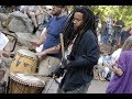 Drum Circle and Spoon Lady at the Asheville downtown. Как прорходит вечер пятницы в Эшвилл.