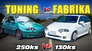 FIAT PUNTO GT **TUNING 250ks vs FABRIKA 130ks**