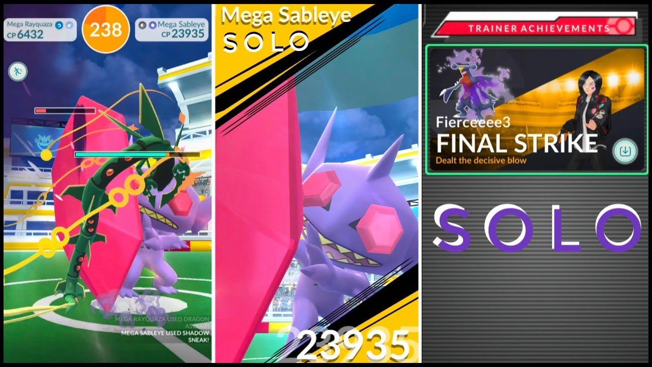 MEGA SABLEYE Solo in Pokemon Go With Mega Rayquaza | Windy Weather ☁️ |