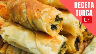 RECETA TURCA:Torta de puerros la receta perfecta-Pırasalı Börek Receta #181|COMIDA TURCA