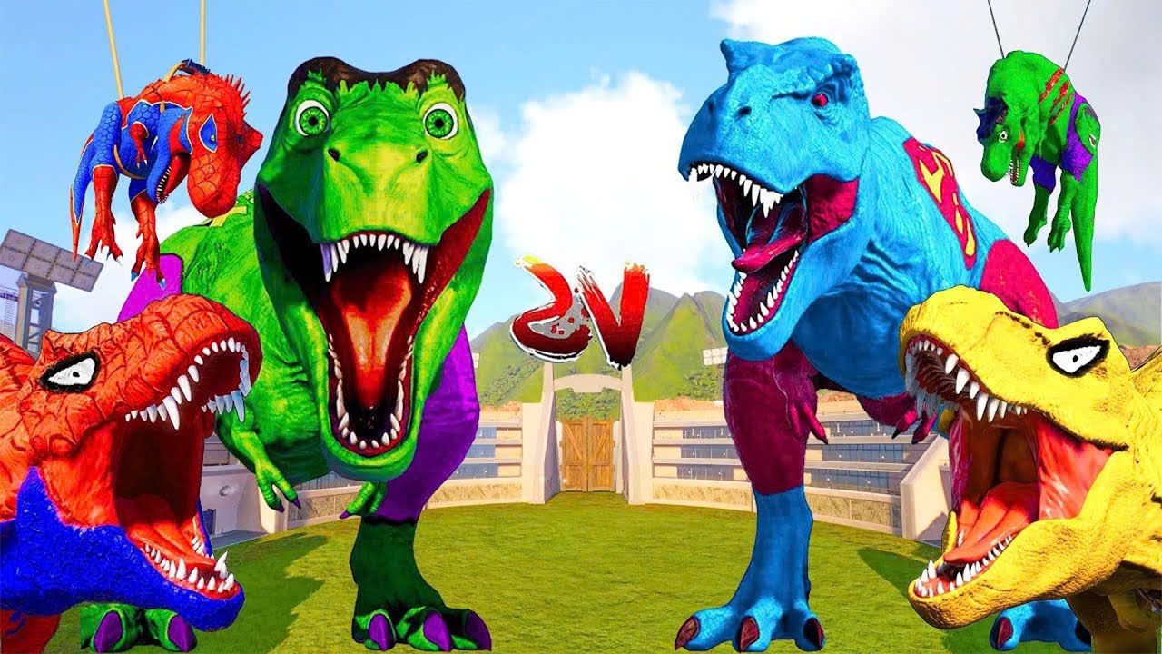 NEW Distortus Rex Battle T-rex SpiderMan vs All The Best Dinosaurs from The Jurassic World Trilogy