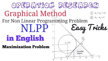 Graphical Method in Non Linear Programing Problem NLPP in English |Maximization Problem| OR
