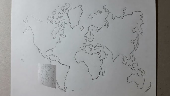 Carte du monde en bois 2D Foncée