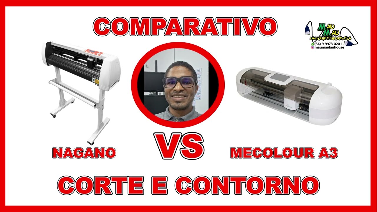 Comparativo NAGANO vs MECOLOUR A3-A016 (MC330 Mini Craft Cutter) /  Corte de Contorno /  Signmaster.