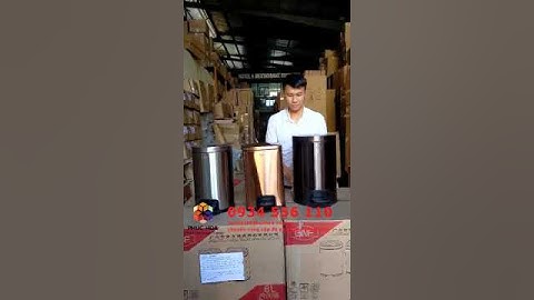 Cận cảnh 4 màu thực tế Thùng rác inox GNF đạp chân