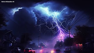 Heavy Thunderstorm Sounds ☔ Relaxing Rain, Thunder \& Lightning Ambience for Sleep ⛈️ HD Nature Video