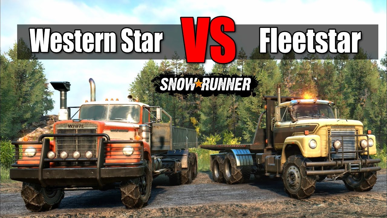 Snowrunner International Fleetstar vs White Western Star Best Heavy Duty Truck YouTube