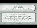 Lifestudy of proverbs message 2 the principles for man to live a proper human life