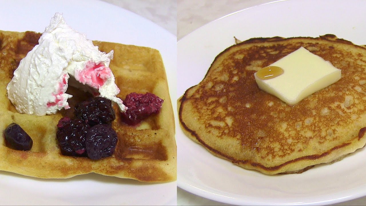 Eggless Pancakes & Waffles with Oatmeal - Video Recipe | Bhavna