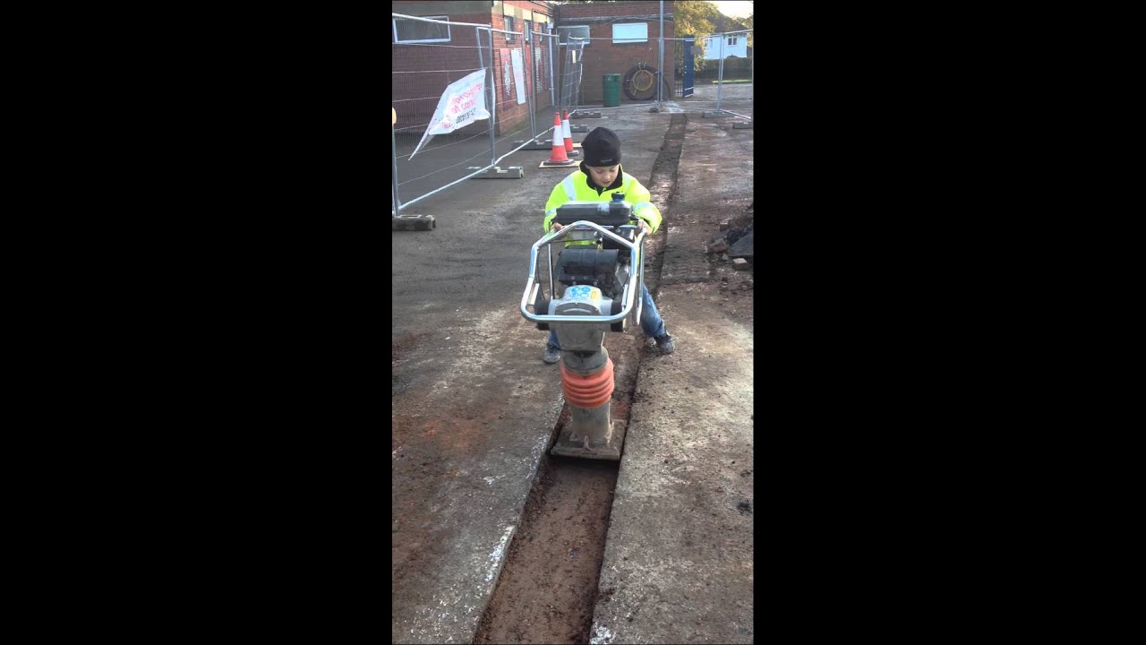 Mike on the trench rammer
