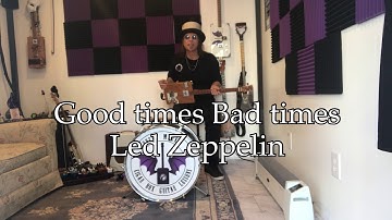 Good times Bad Times Led Zeppelin cover on 3 string Cigar Box Guitar and Big Muff Pi pedal