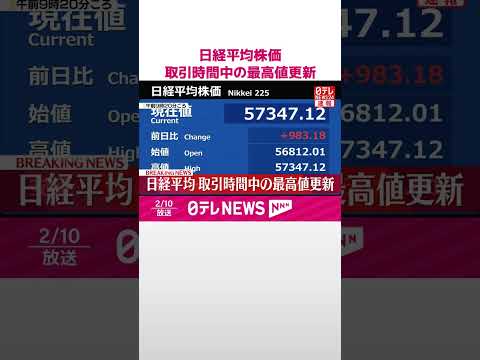 【速報】日経平均株価  取引時間中の最高値更新  #shorts