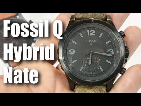 Je zal beter worden ga sightseeing Rang Fossil Q Nate Gen 2 Hybrid Brown Leather Smartwatch - YouTube