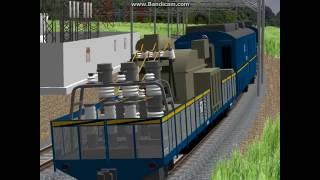 【RailSim】桟栗鉄道 移動式電源供給列車 MPSs900形 甲種輸送・テスト走行